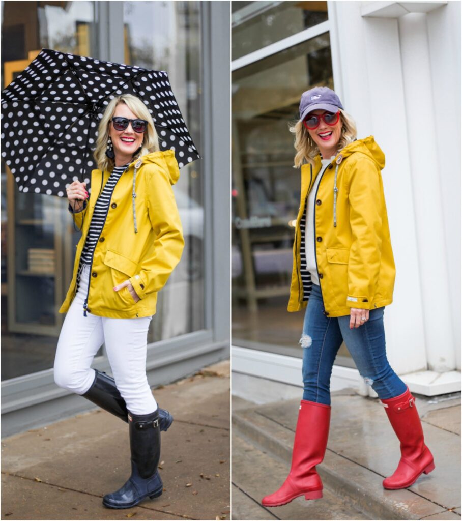 Ways to Put a Yellow Rainfall Coat and Wellies
